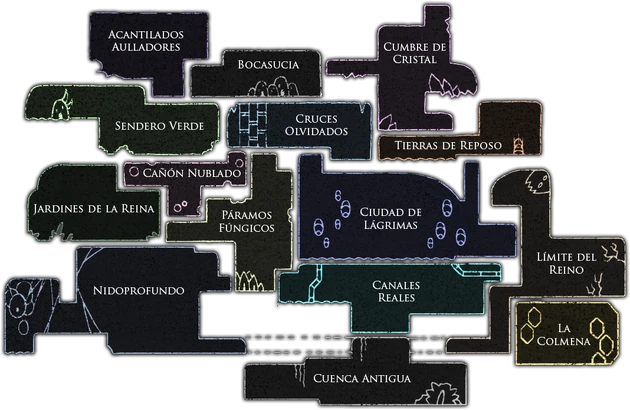 Mapa del reino de Hallownest